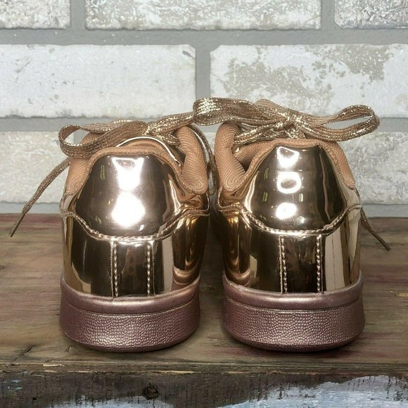 Qupid Metallic Rose Gold Shiny Women's Shoes Sz 6 - Picture 4 of 9